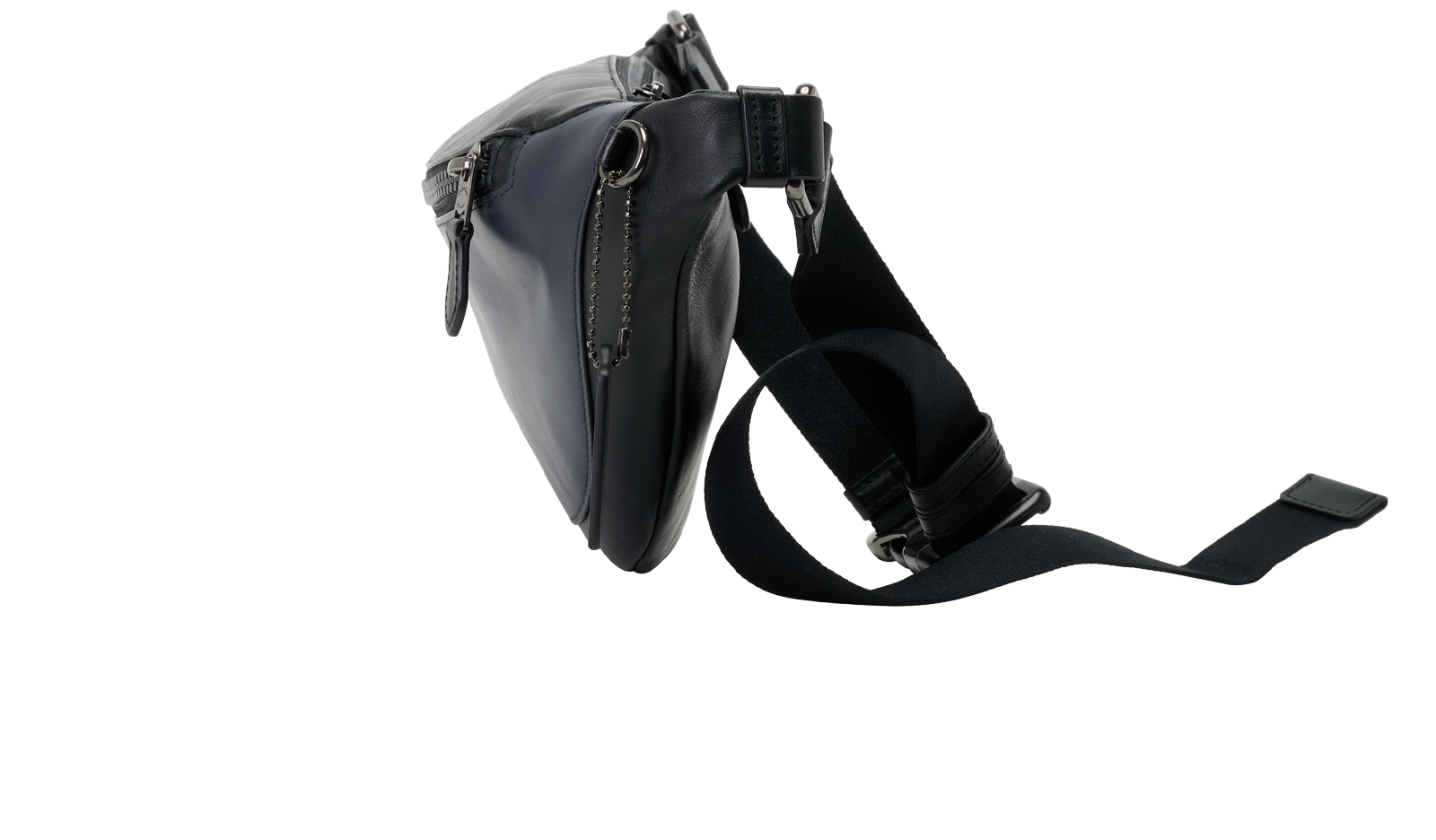 Warren Belt Bag, &pound;110, Handbags, Black/Navy, Leather, Bottom view